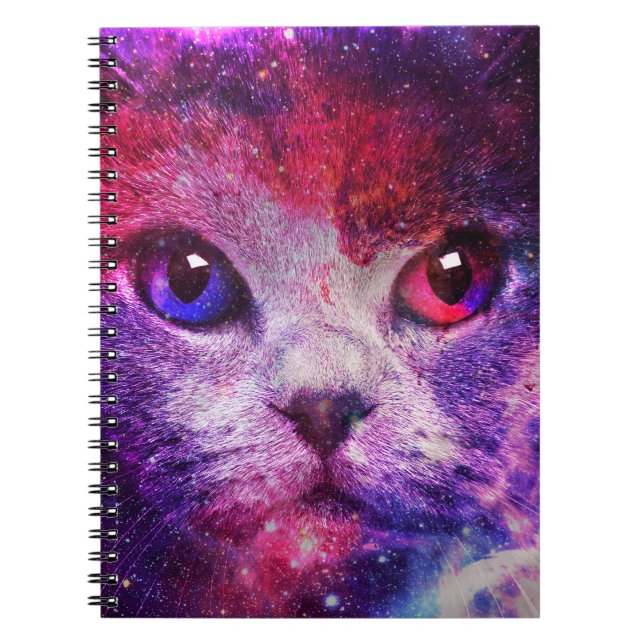 Caderno Espiral Gato da Galáxia Roxa (Frente)