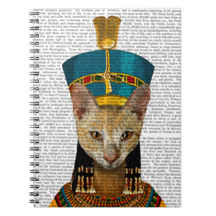 Caderno Espiral Gato da Rainha Egípcia