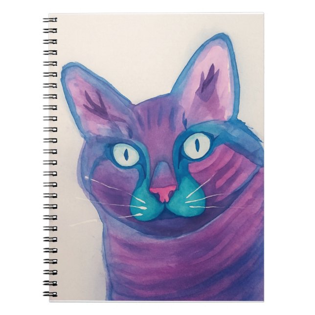 Caderno Espiral Gato de Aquarela (Frente)