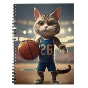 Caderno Espiral Gato de basquete,