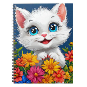 Caderno Espiral Gato de desenho animado adorável