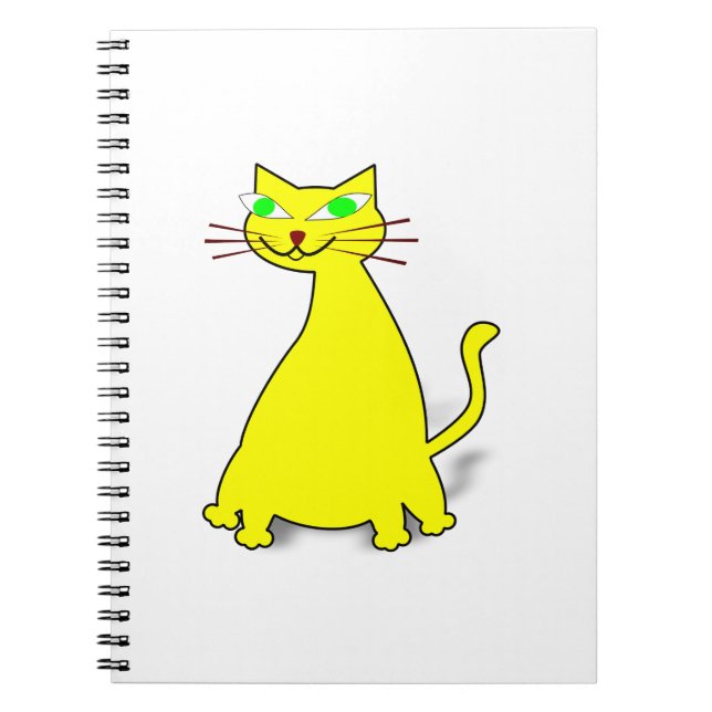 Caderno Espiral Gato de gordura amarelo (Frente)