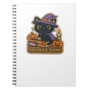 Caderno Espiral Gato de Halloween com Magic Books - Spooky & Sweet