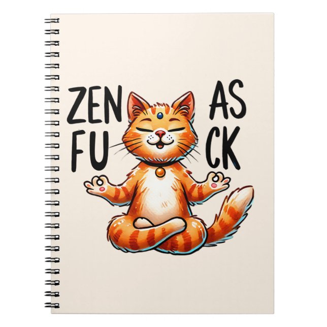 Caderno Espiral Gato de ioga - Zen (Frente)