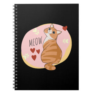 Caderno Espiral Gato de laranja bonito