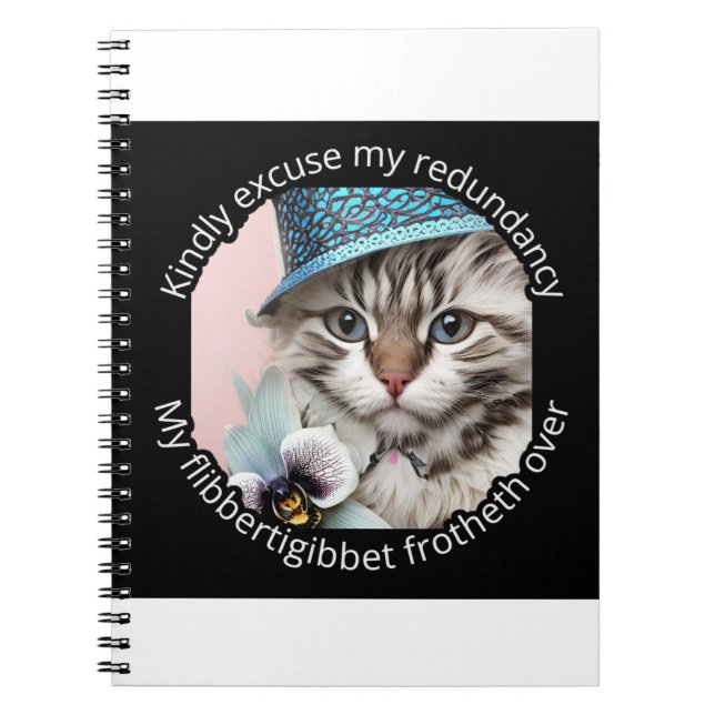 Caderno Espiral Gato de Luxo Italiano: Ombre (Frente)