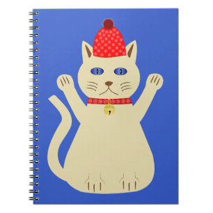 Caderno Espiral Gato de Natal bonito