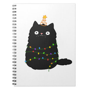Caderno Espiral Gato de Natal do Kawaii