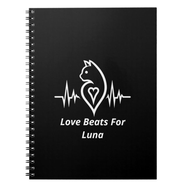 Caderno Espiral Gato de Pulso - Pet Love Personalizado (Frente)