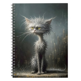 Caderno Espiral Gato de Rua da Cidade Scruffy