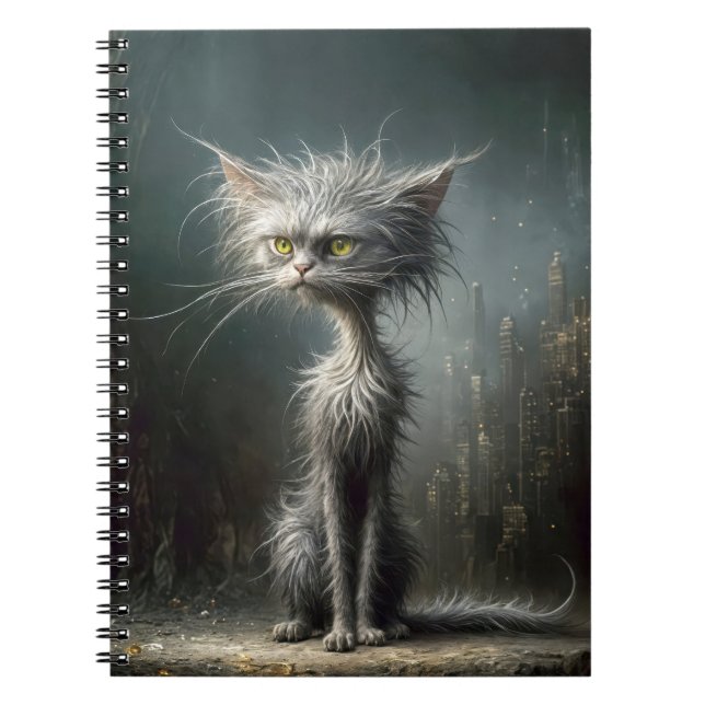 Caderno Espiral Gato de Rua da Cidade Scruffy (Frente)