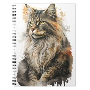 Caderno Espiral GATO DE VACA MÍNIMA DE ÁGUA bonito