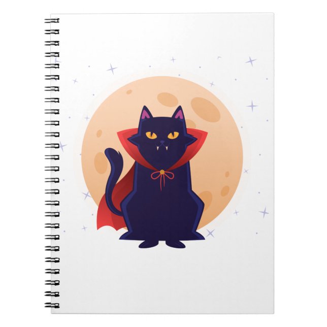 Caderno Espiral Gato de Vampiro Bonito (Frente)