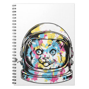 Caderno Espiral Gato dos astronautas lindos