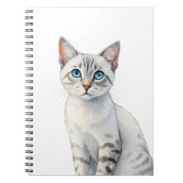Caderno Espiral Gato Egeu com olhos azuis flagrantes