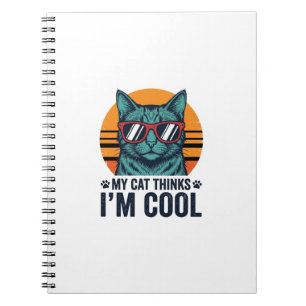 Caderno Espiral Gato Engraçado Acha Que Sou Legal Vintage