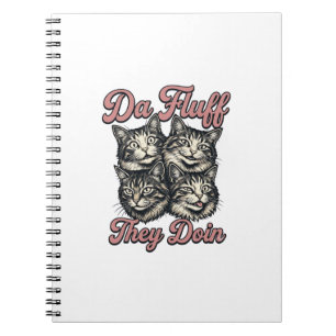 Caderno Espiral Gato Engraçado Gravura Vintage Da Fluff Eles Estão