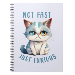 Caderno Espiral Gato Engraçado - Não Rápido, Apenas Furioso