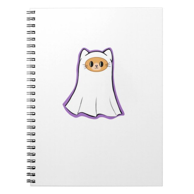 Caderno Espiral gato fantasma Classic T-Shirt_3 (Frente)