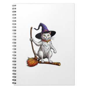 Caderno Espiral Gato Feiticeiro Halloween Bruxas Mystical Cat Love