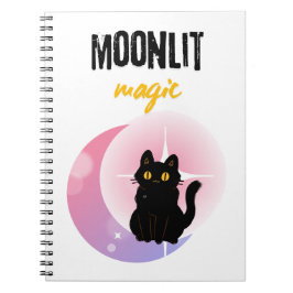 Caderno Espiral gato fofo e lua