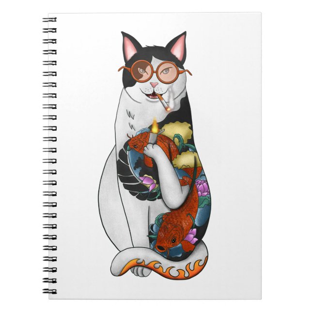 Caderno Espiral gato fumando (Frente)