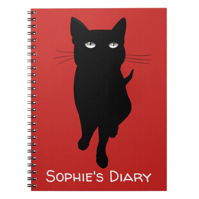 Caderno Espiral Gato gótico gatinho preto (Frente)
