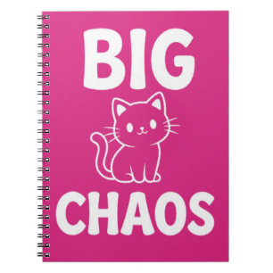 Caderno Espiral Gato Grande Caos Gato Preto Fofo Amante de Gat