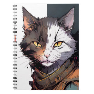 Caderno Espiral Gato Guerreiro