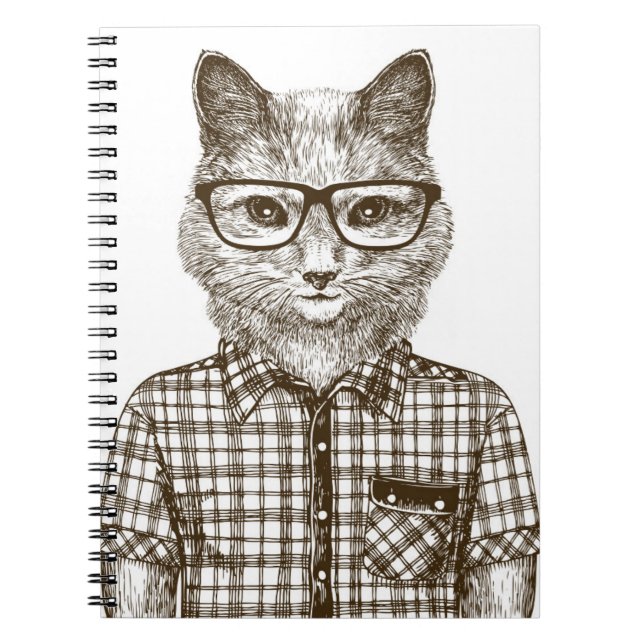 Caderno Espiral Gato Hipster (Frente)