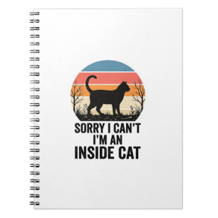 Caderno Espiral Gato Interior Engraçado Design Vintage Amante de G