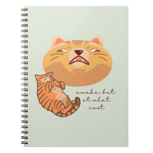 Caderno Espiral Gato Laranja Cansado (Frente)