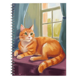 Caderno Espiral Gato Laranja Tabby Aquarela Pet