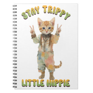 Caderno Espiral Gato Laranja Tabby Boho Fique Tripudo Pequeno Hipp