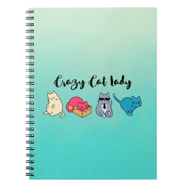 Caderno Espiral Gato Louco e 4 Gatos (Frente)