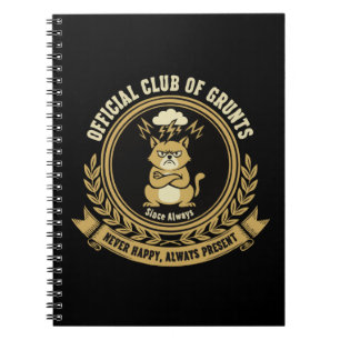 Caderno Espiral Gato Mal-Humorado Engraçado Clube Oficial dos Re