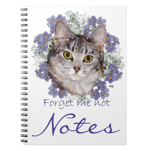 Caderno Espiral Gato Malhado Não Me Esqueças (Frente)