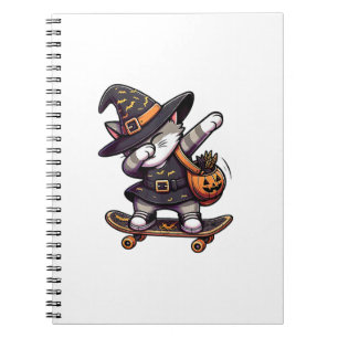 Caderno Espiral Gato Mia Debbing Em Roupas De Skate Para Crianças 