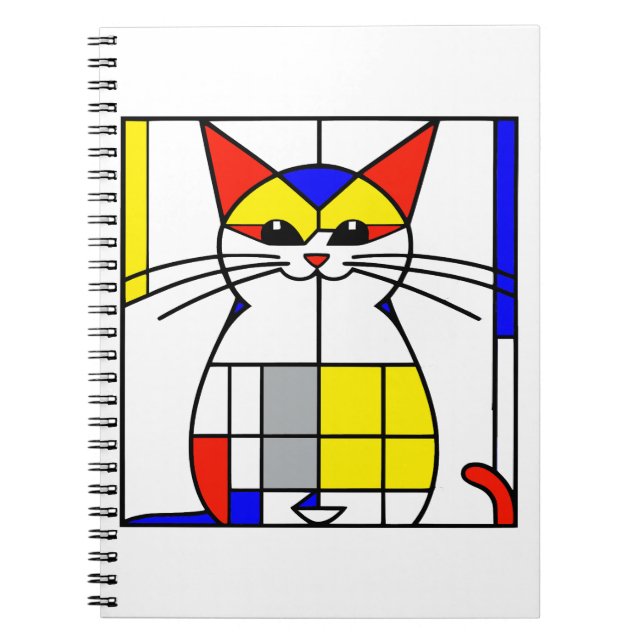 Caderno Espiral Gato mondriano (Frente)