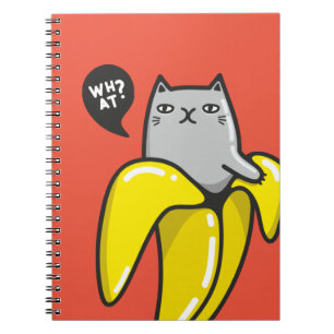 Caderno Espiral Gato na banana