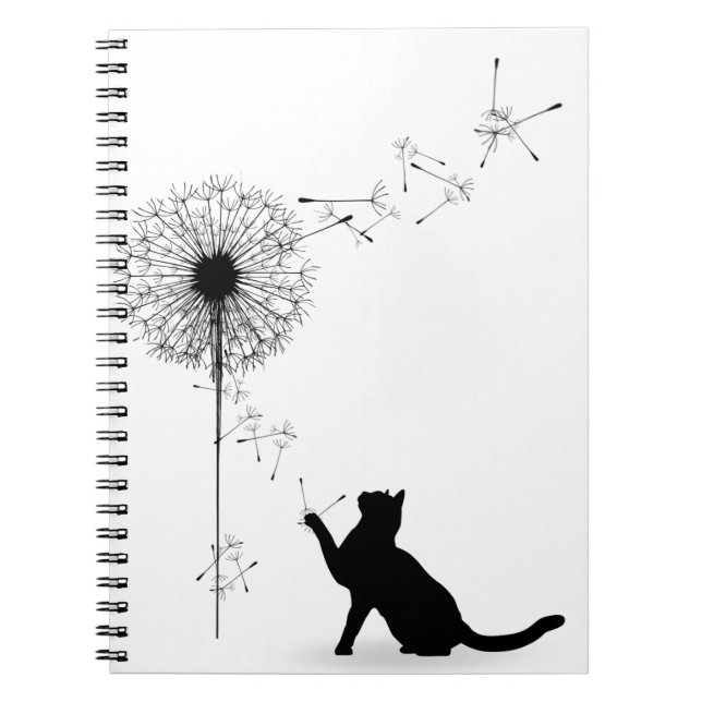 Caderno Espiral Gato Negro e Dandelion (Frente)