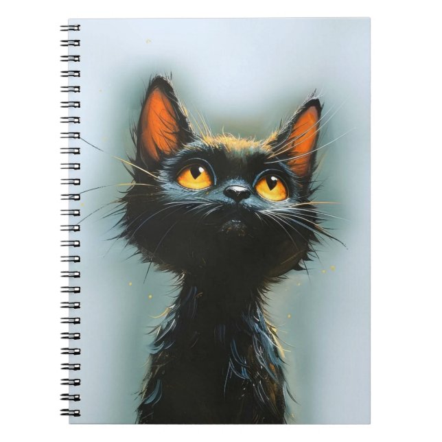 Caderno Espiral Gato Negro Encantado (Frente)