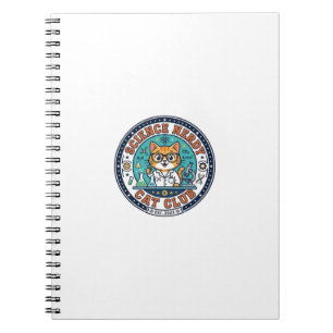 Caderno Espiral Gato Nerdy de Ciência Presente para Mãe de Gato -