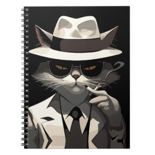 Caderno Espiral Gato Noir Legal: Felino Suave e Misterioso