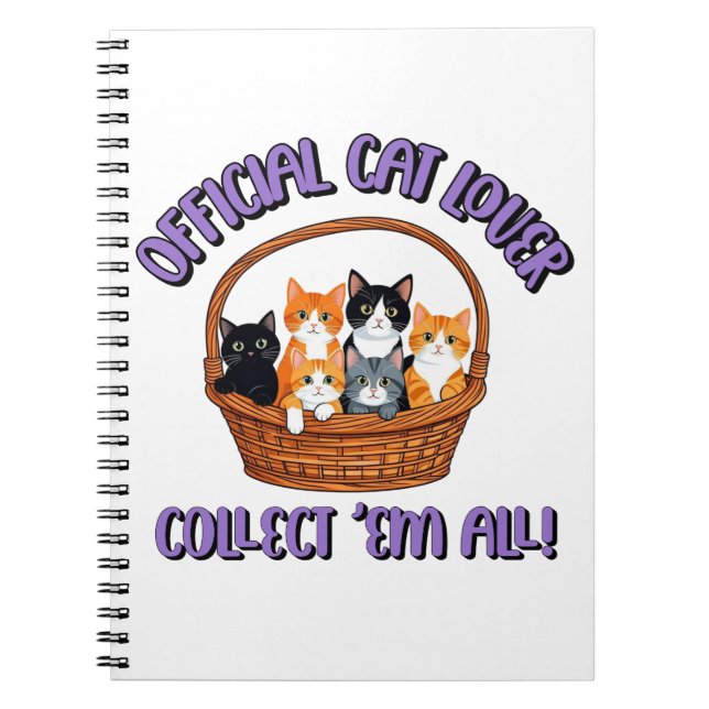 Caderno Espiral Gato Oficial Lover - Coletar "Em Todos" (Frente)