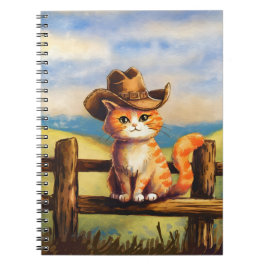 Caderno Espiral Gato Pai Pintado à Aquarela