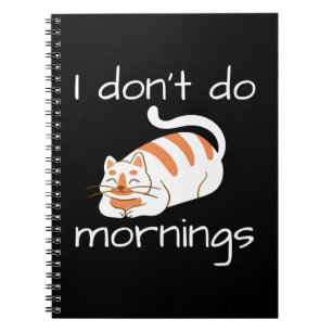Caderno Espiral Gato preguiçoso que não faço manhãs