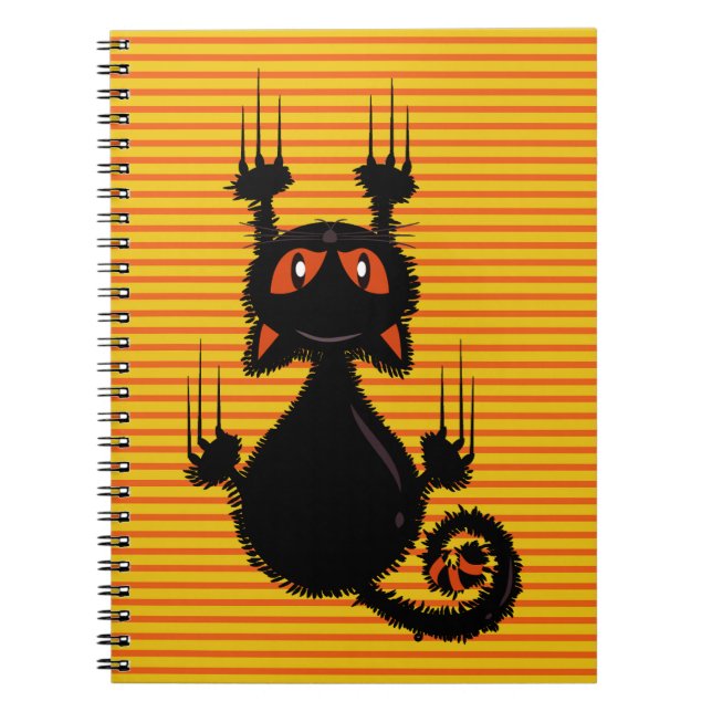 Caderno Espiral Gato preto bonito (Frente)