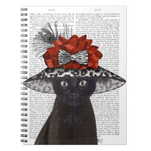 Caderno Espiral Gato Preto com Chapéu Fabuloso