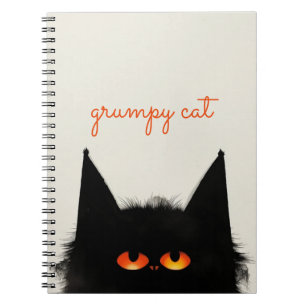 Caderno Espiral Gato Preto Grumado
